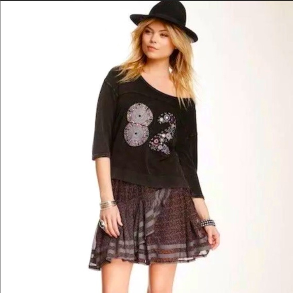 Free People Annabelle Lee ruffle mini skirt size 2